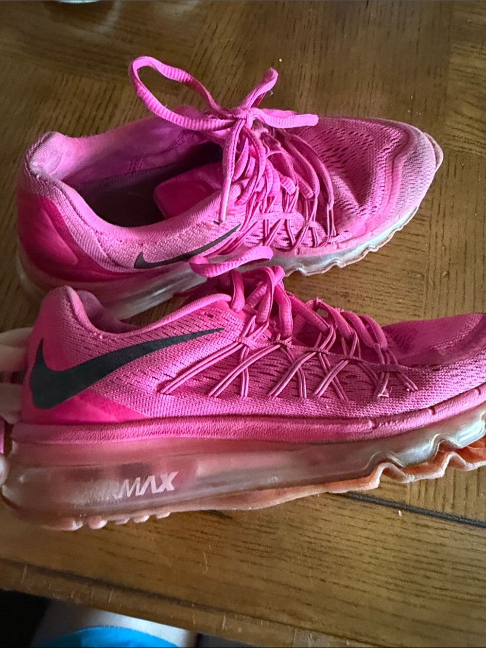 Nike Women's Pink Athletic Running Shoes with Black Swoosh